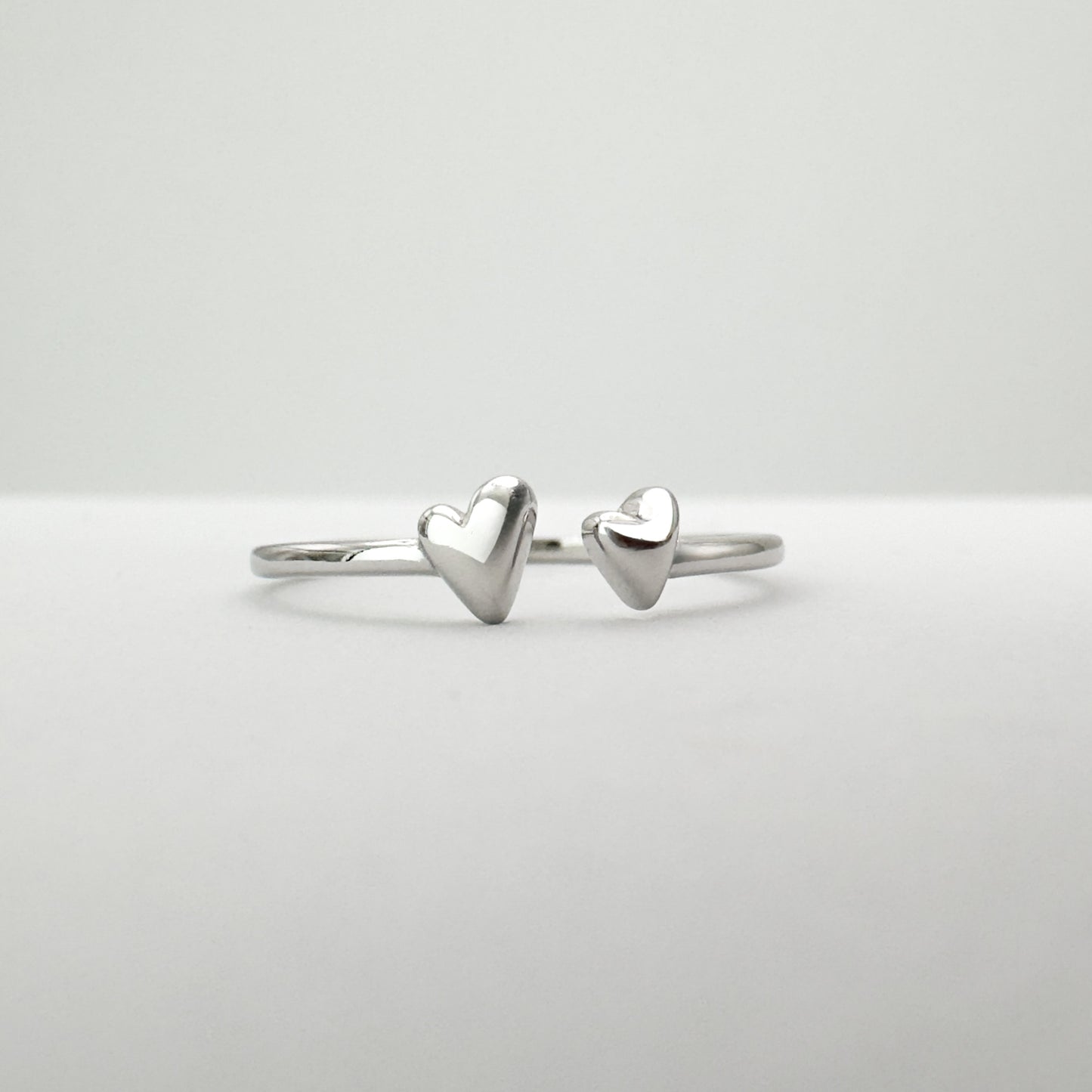 Ariana Sterling Silver Adjustable Heart Ring Default Title Adjustable Rings Razzle and Rose