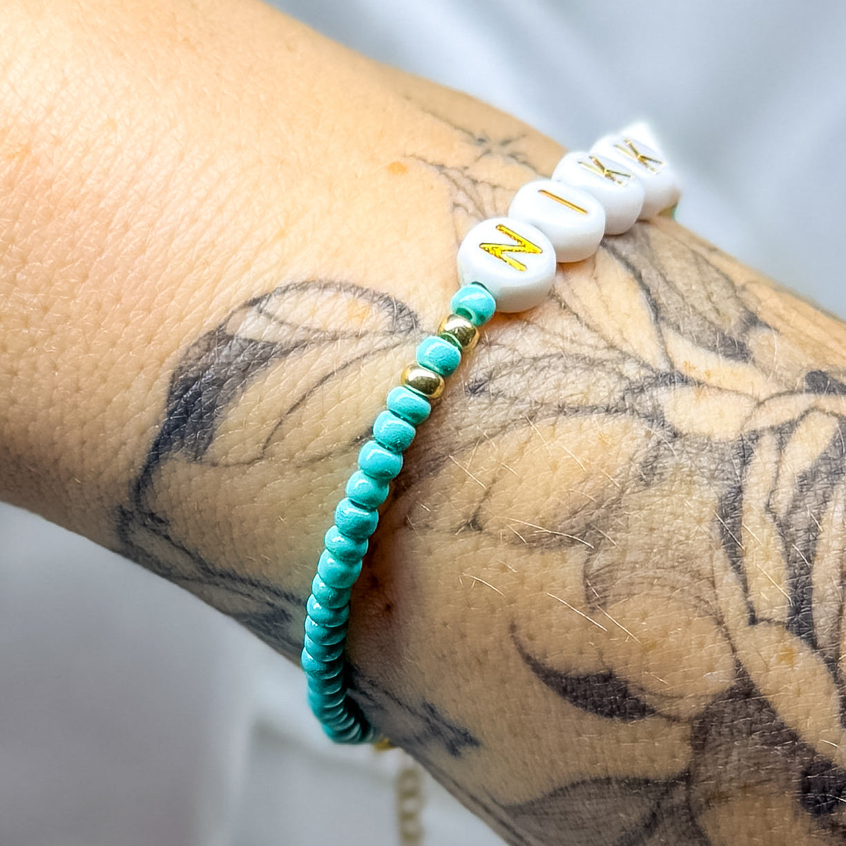 Remi Personalised Name Bead Bracelet - Razzle and Rose Jewellery