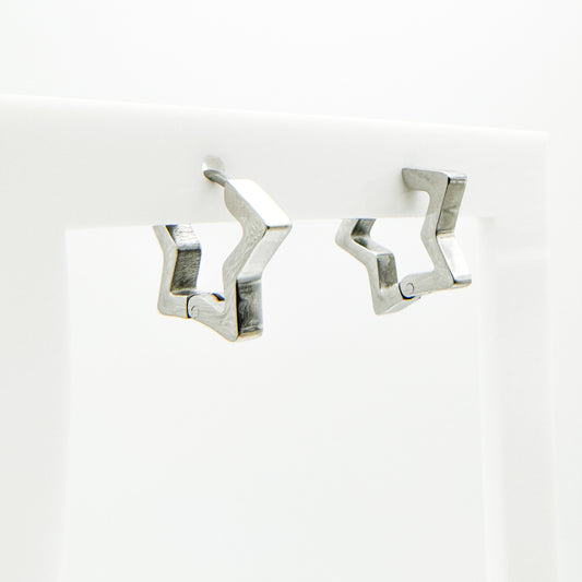 Bella Silver Star Hoop Earrings - Razzle and Rose Jewellery