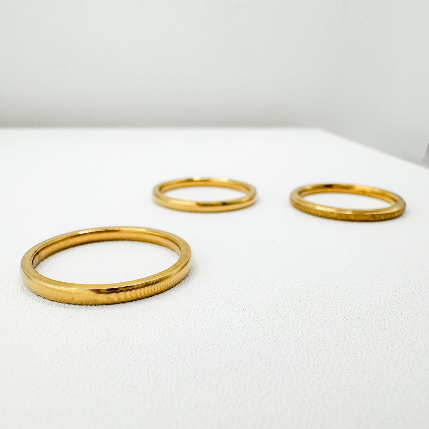 Tia Gold Triple Ring Stack | 3 Piece Set