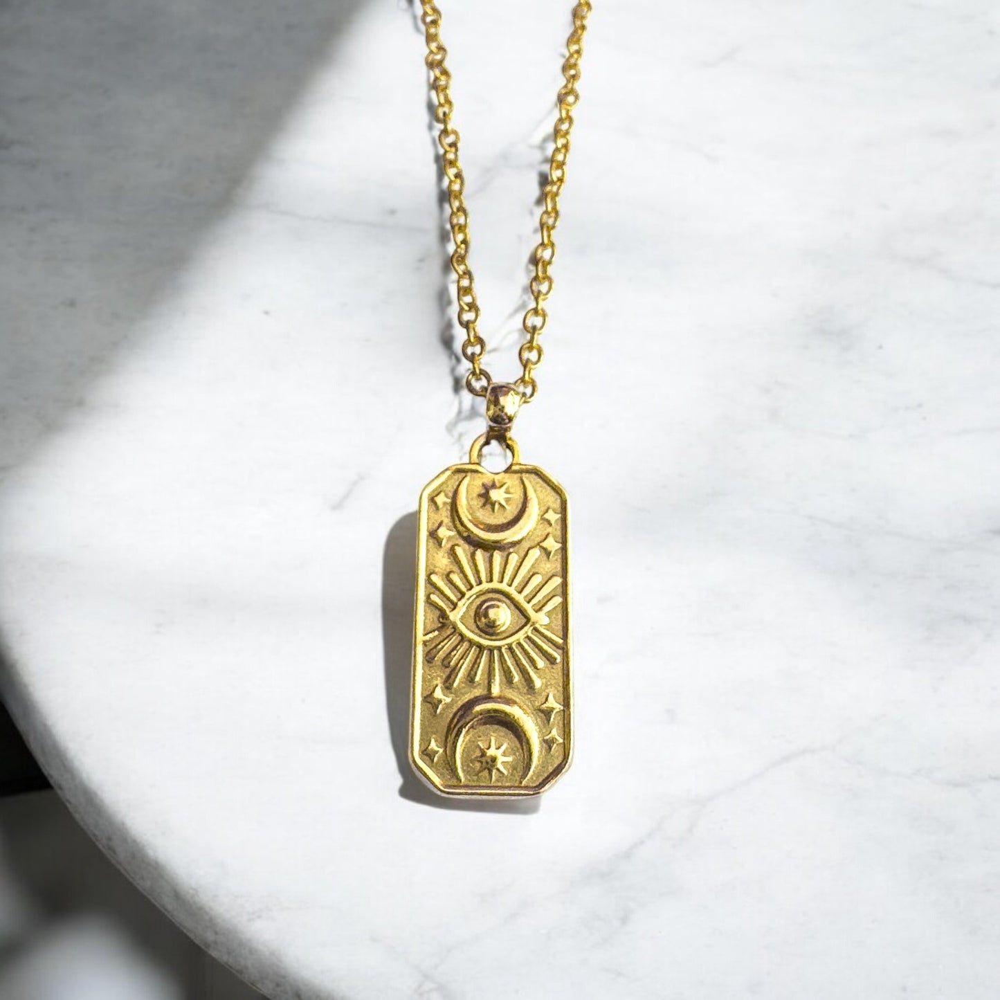 Mila Gold Celestial Pendant Necklace - Razzle and Rose Jewellery