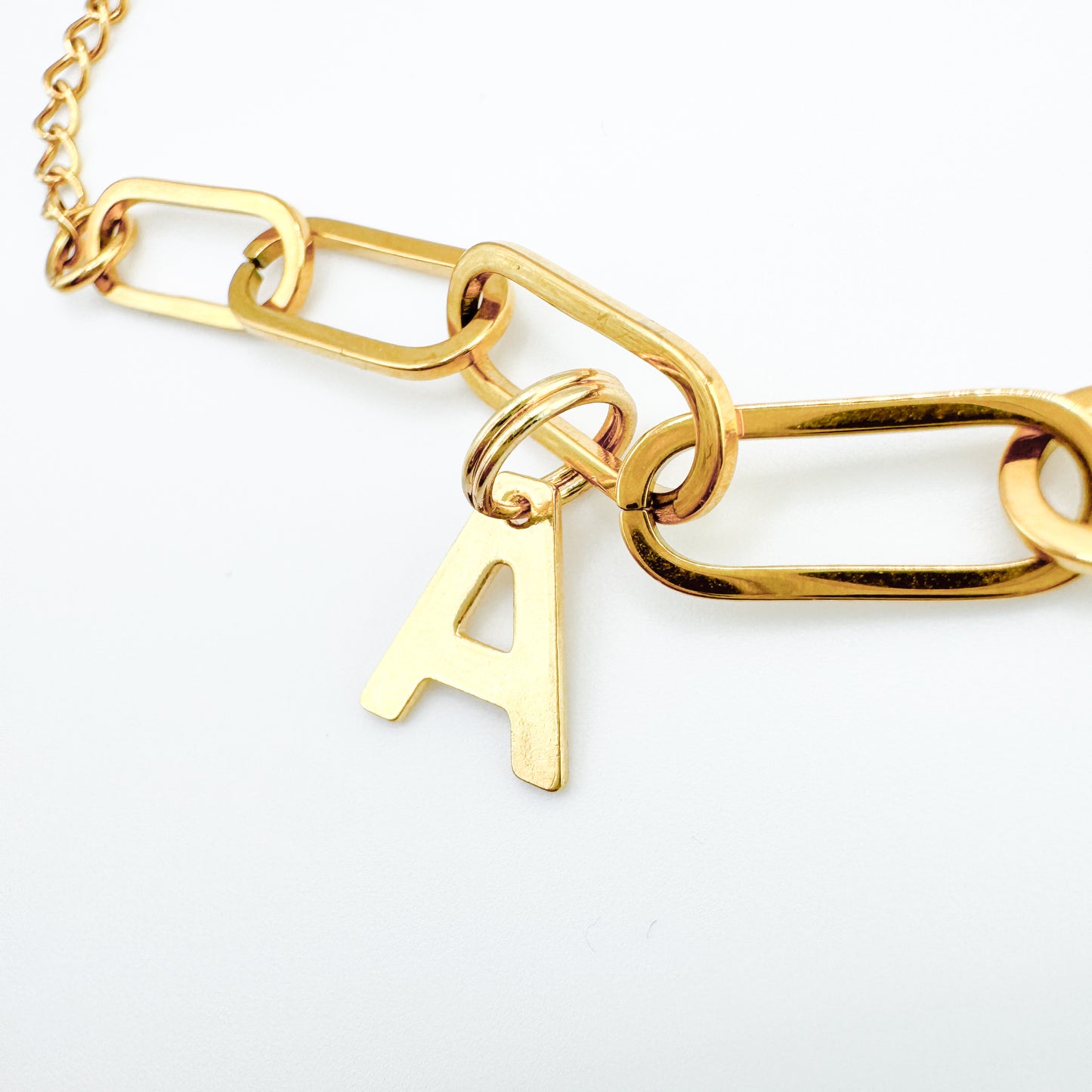 Arabella Heart Initial Gold Charm Bracelet | White | Pink | Lilac | Aqua | Choose Your Charms