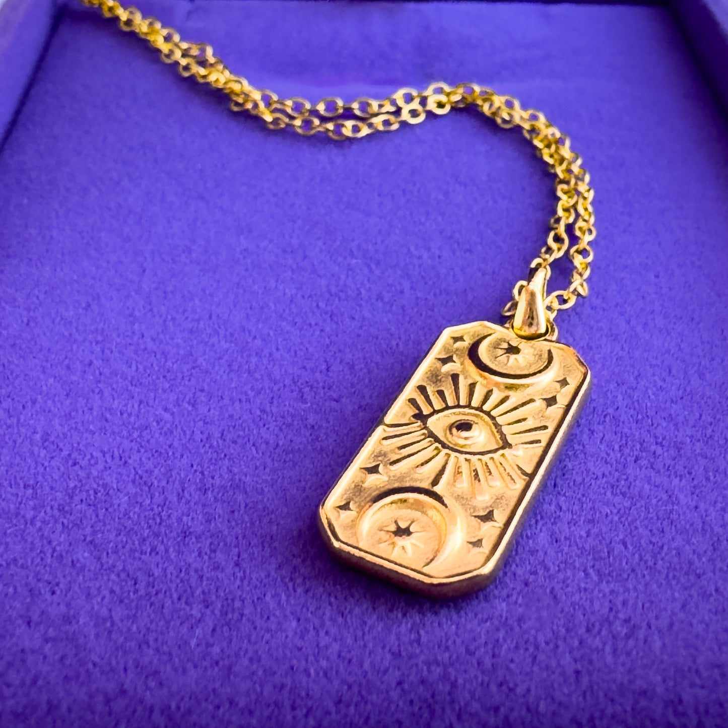 Mila Gold Celestial Pendant Necklace - Razzle and Rose Jewellery