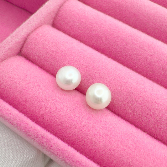 Hope Sterling Silver Freshwater Pearl Stud Earrings - Razzle and Rose Jewellery