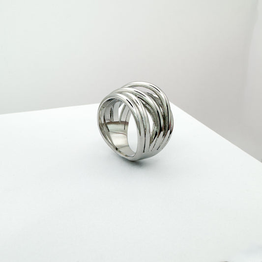 Ivy Silver Chunky Multi Band Ring - Razzle and Rose Jewellery