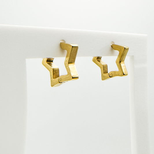 Bella Gold Star Hoop Earrings - Razzle and Rose Jewellery
