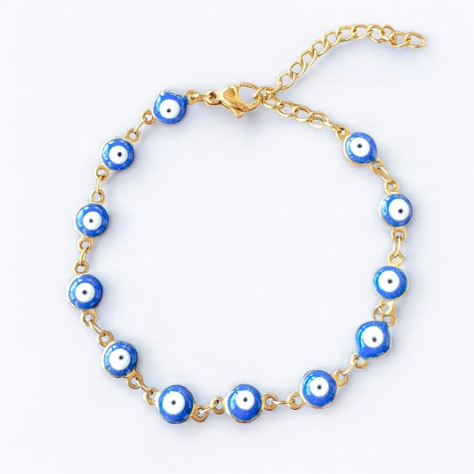 Sia Gold Evil Eye Chain Bracelet - Razzle and Rose Jewellery