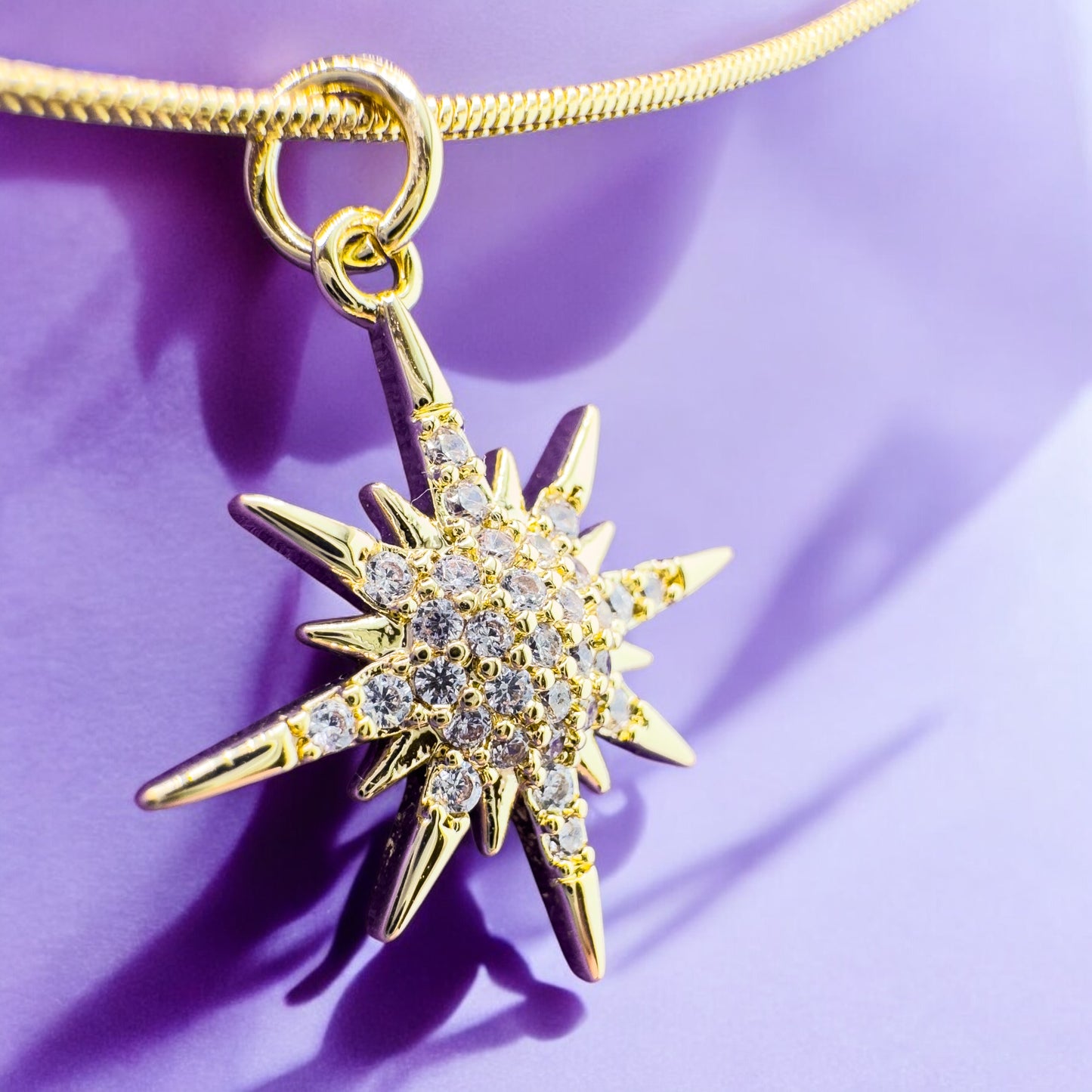 Marielle Gold Star Snake Chain Necklace - Razzle and Rose Jewellery