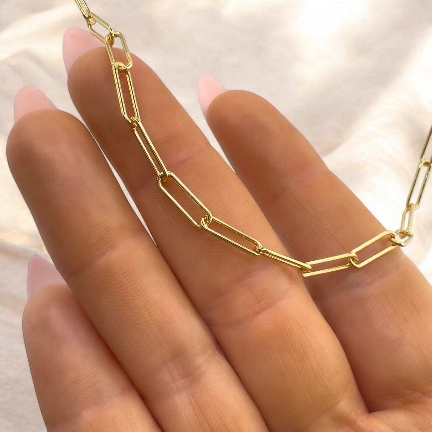 Sienna Gold Paperclip Chain Necklace - Razzle and Rose Jewellery