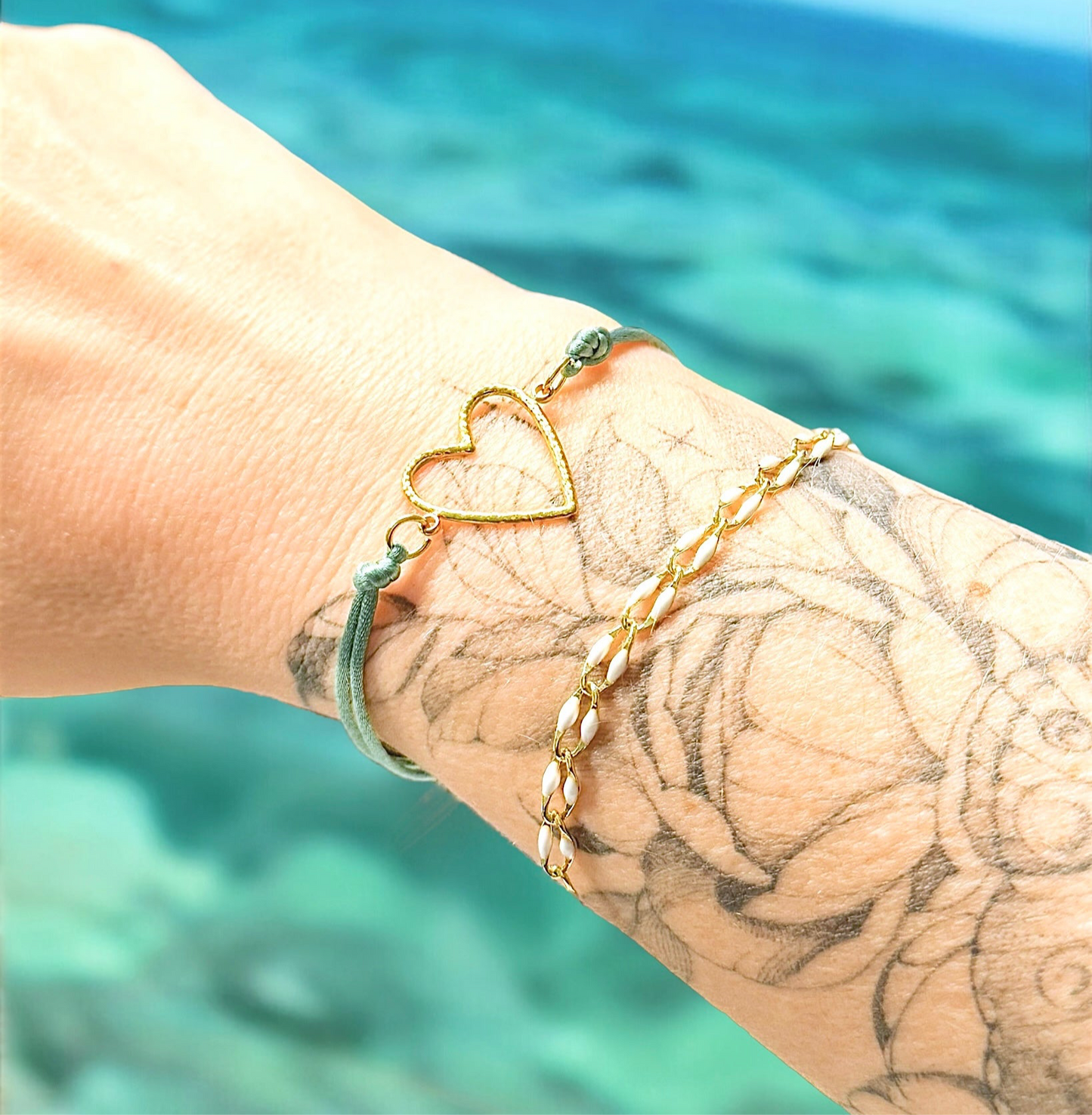 Sansa White Enamel Gold Chain Bracelet.