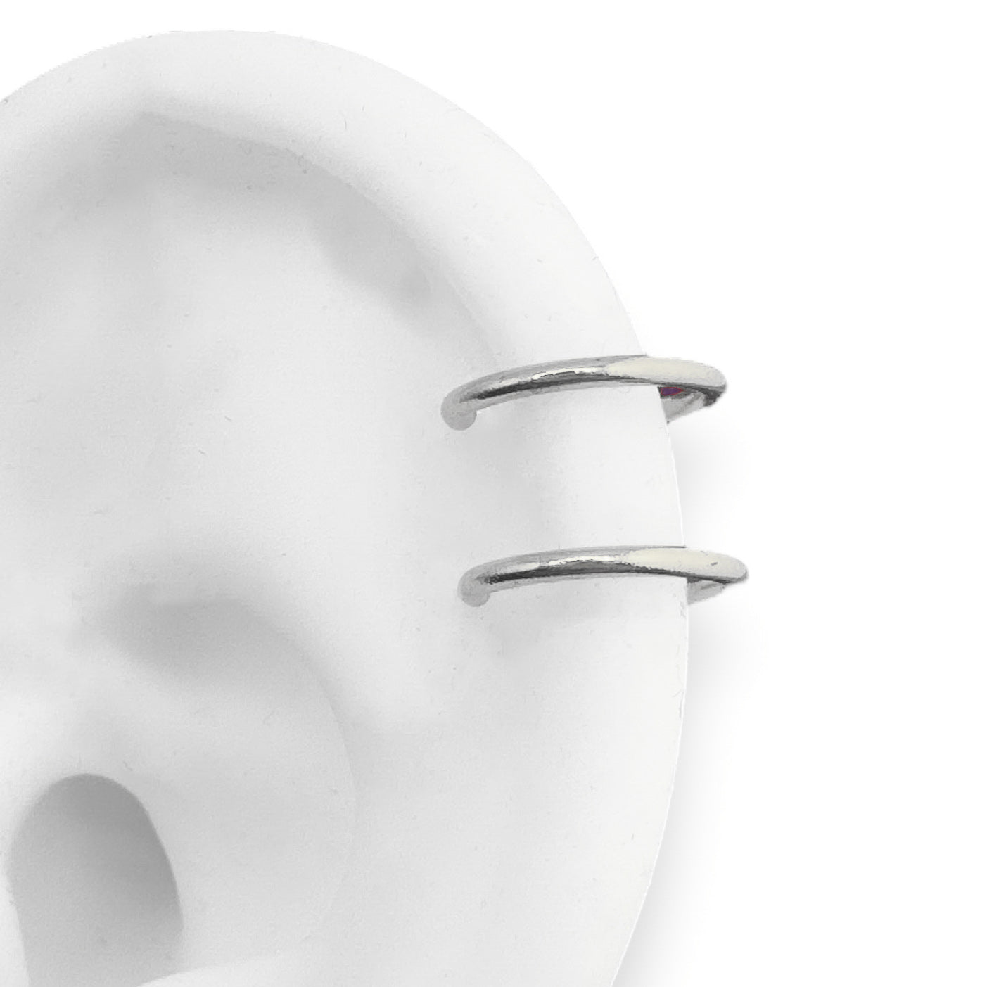 Jada White Gold Double Ear Cuff - Razzle and Rose Jewellery
