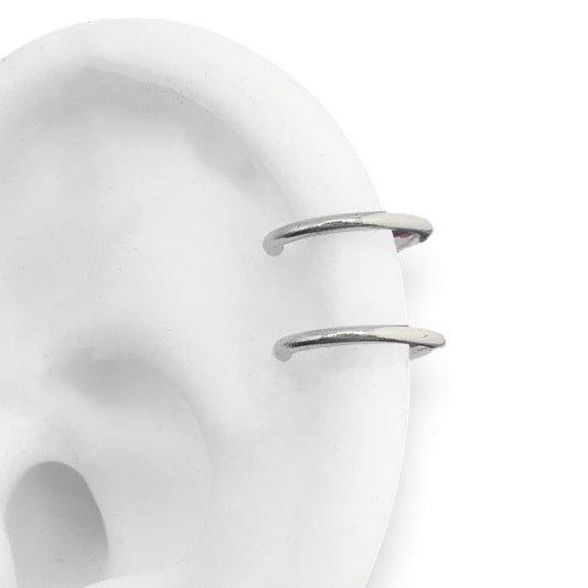 Jada White Gold Double Ear Cuff - Razzle and Rose Jewellery