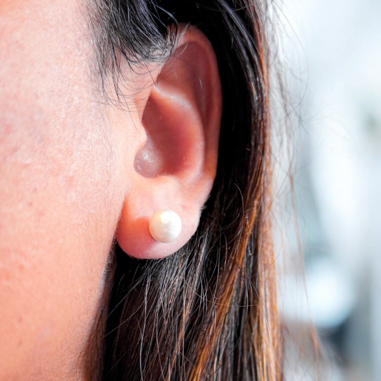 Hope Sterling Silver Freshwater Pearl Stud Earrings - Razzle and Rose Jewellery