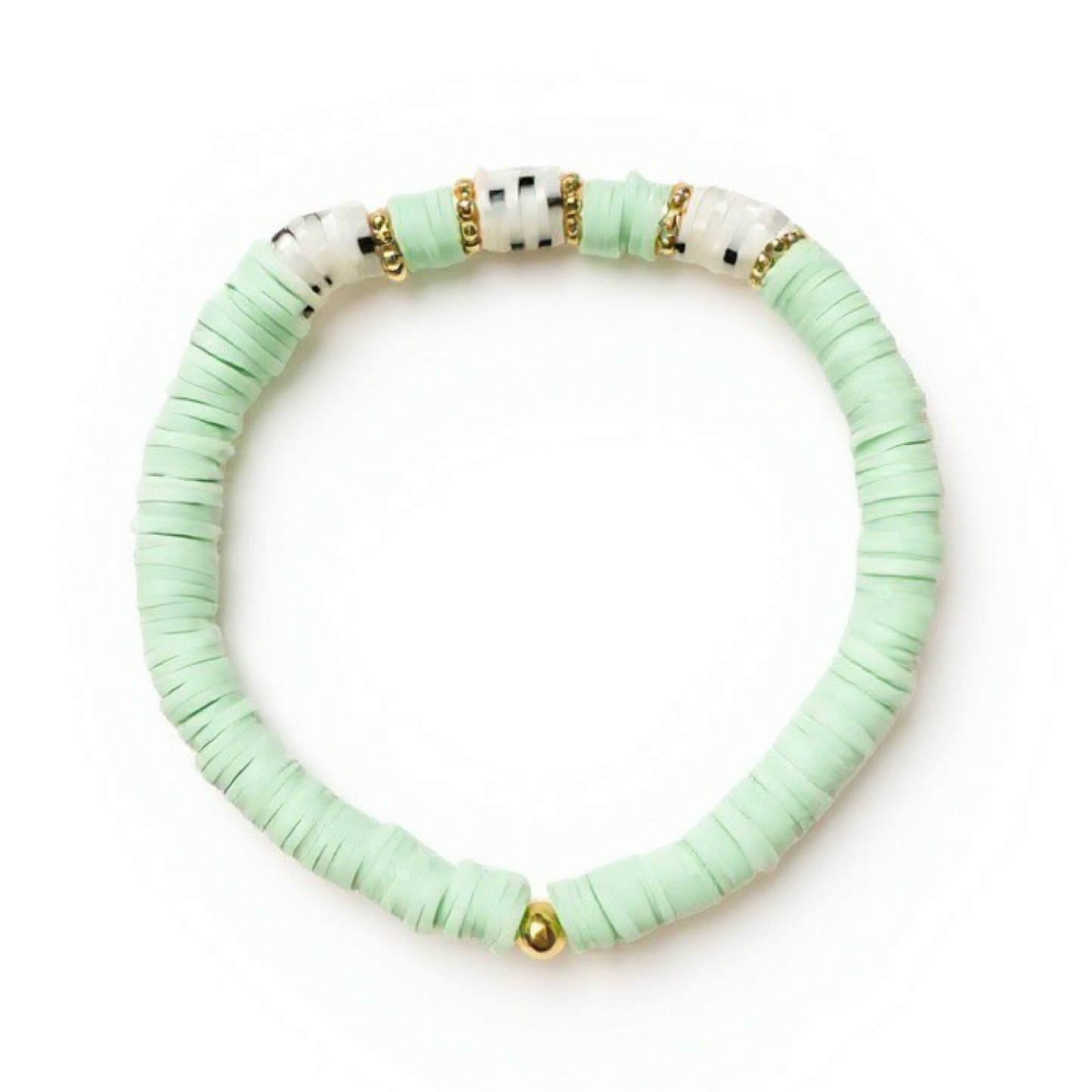 Lisbon Mint Green Heishi Clay Bead Bracelet