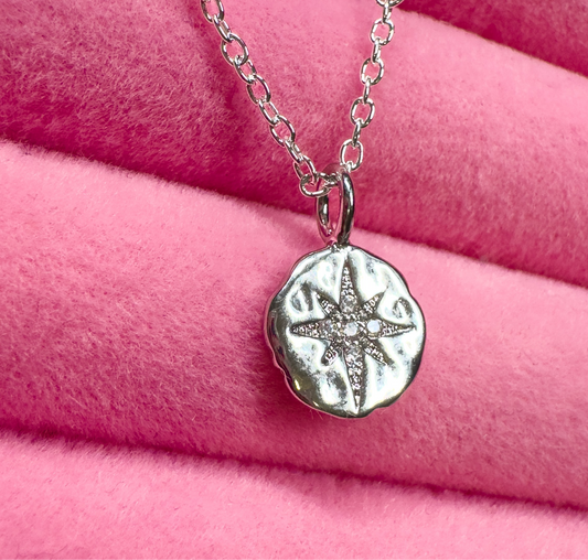 Lauren Silver Star Gemstone Pendant Necklace - Razzle and Rose Jewellery