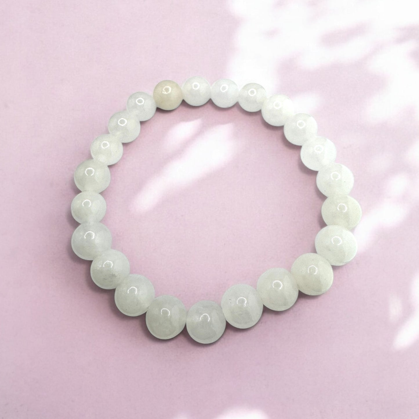 Hailee Chunky Stretch Gemstone Bead Bracelet | Moonstone Moonstone Gemstone Bracelets Razzle and Rose
