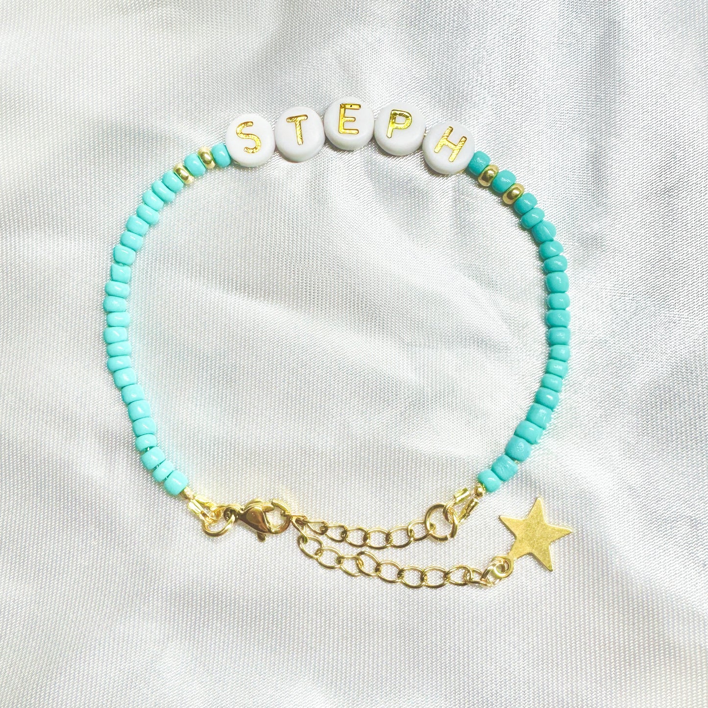 Remi Personalised Name Bead Bracelet - Razzle and Rose Jewellery