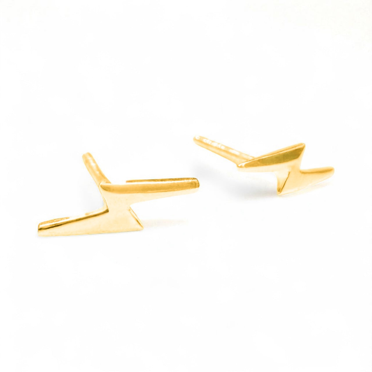 Ali Lightning Bolt Gold Stud Earrings - Razzle and Rose Jewellery