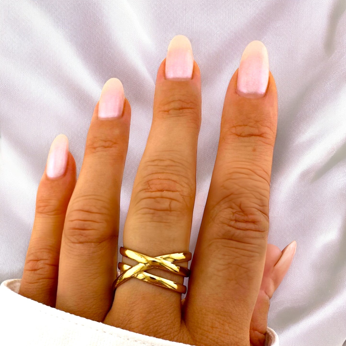Lyra Gold Twisted Effect Ring | Adjustable - Razzle and Rose Jewellery