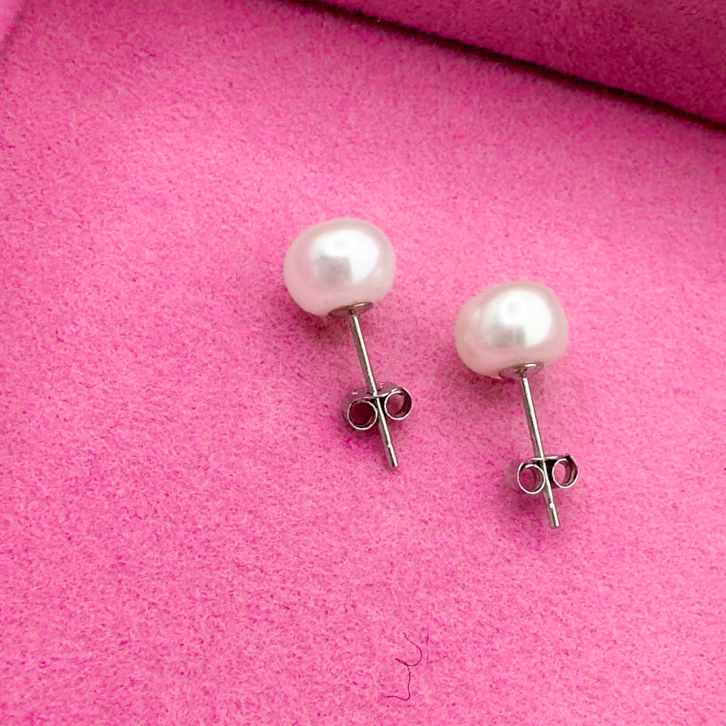 Hope Sterling Silver Freshwater Pearl Stud Earrings - Razzle and Rose Jewellery