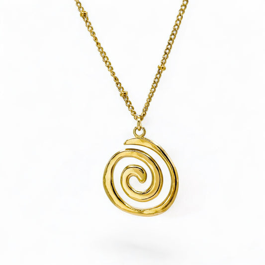 Aurelia Gold Spiral Pendant Necklace - Razzle and Rose Jewellery