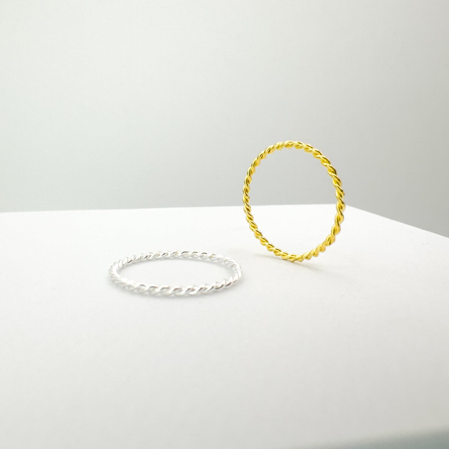 India Sterling Silver Fine Twist Stacking Ring - Razzle and Rose Jewellery