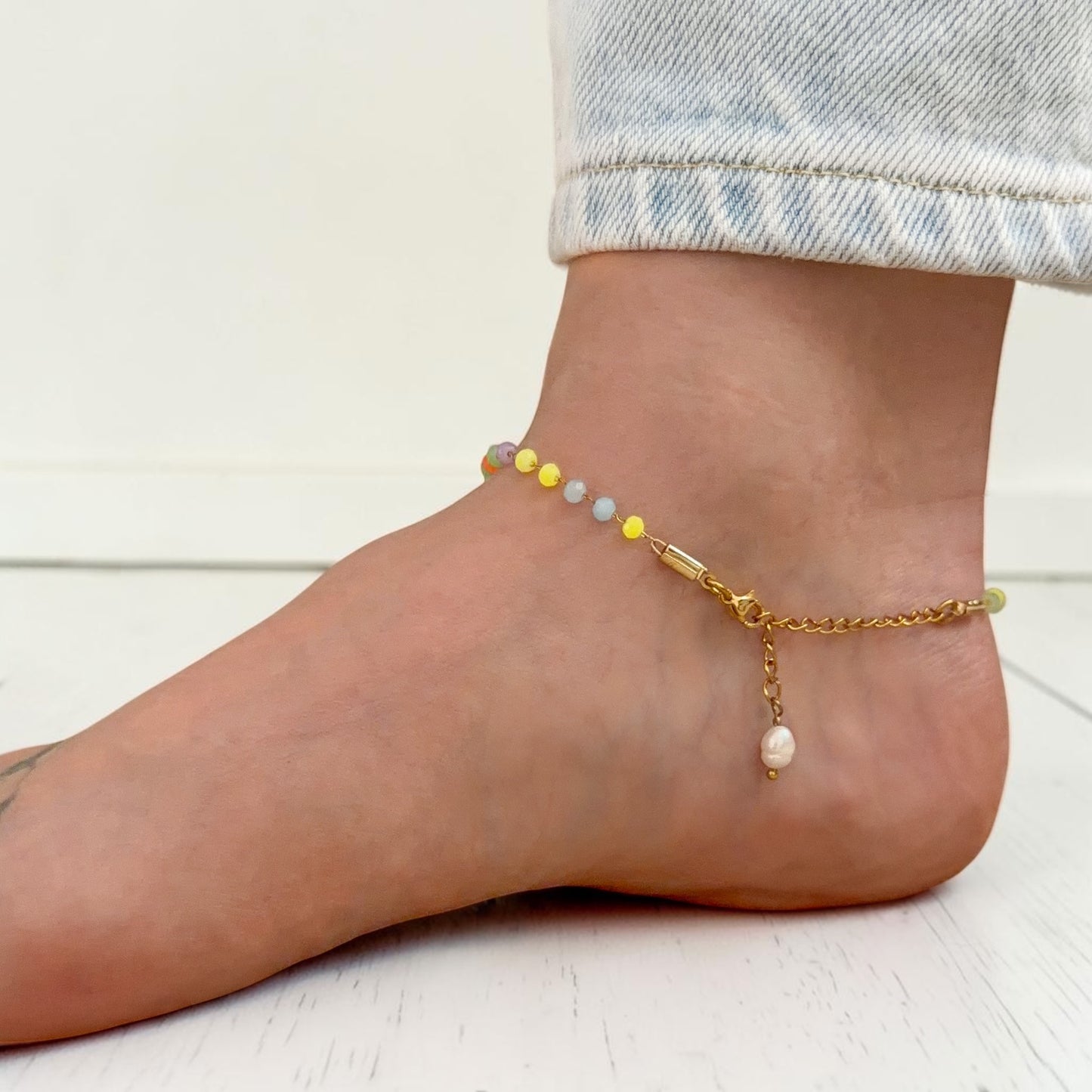 Bondi Neon Bead Chain Anklet