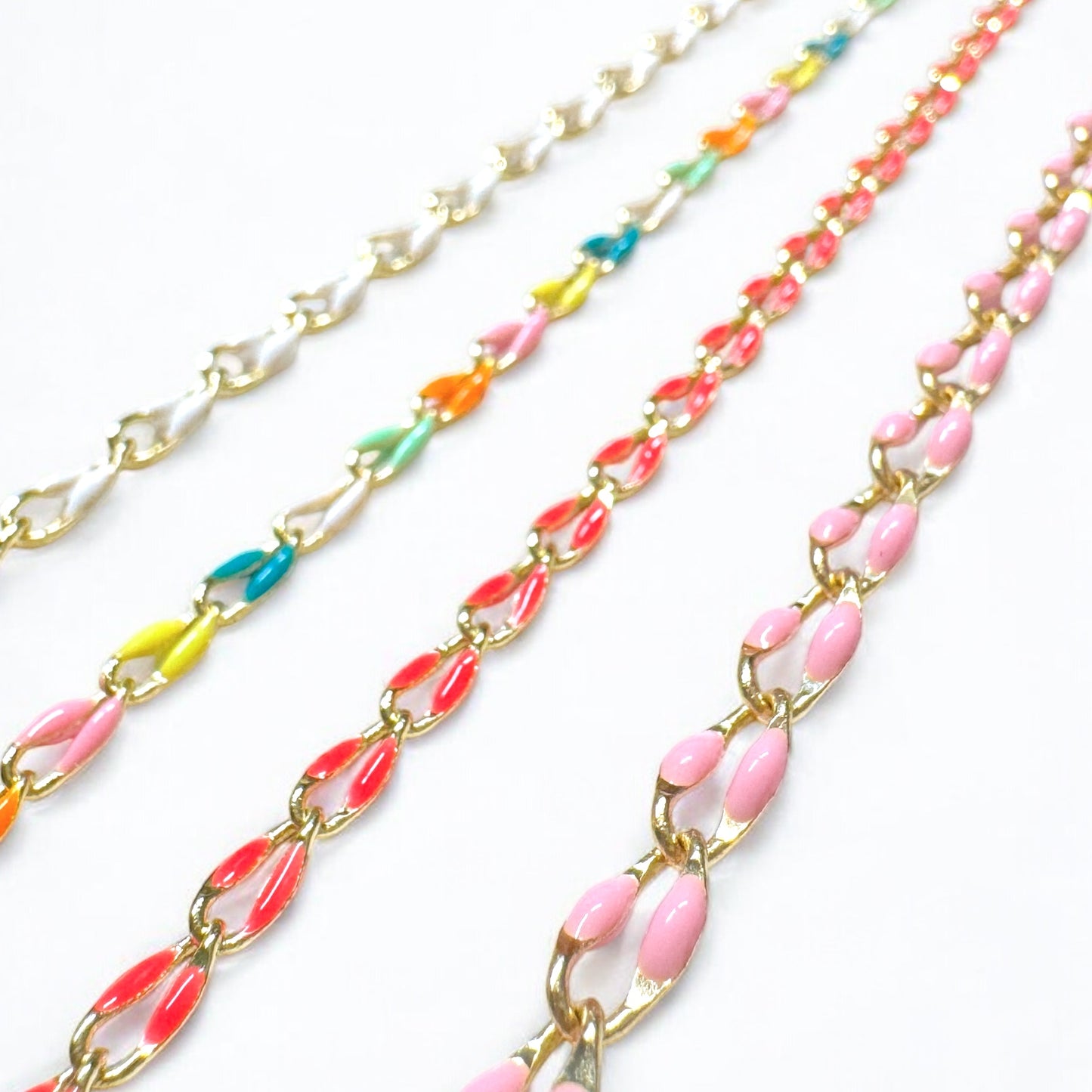 Neon coloured bracelet chains