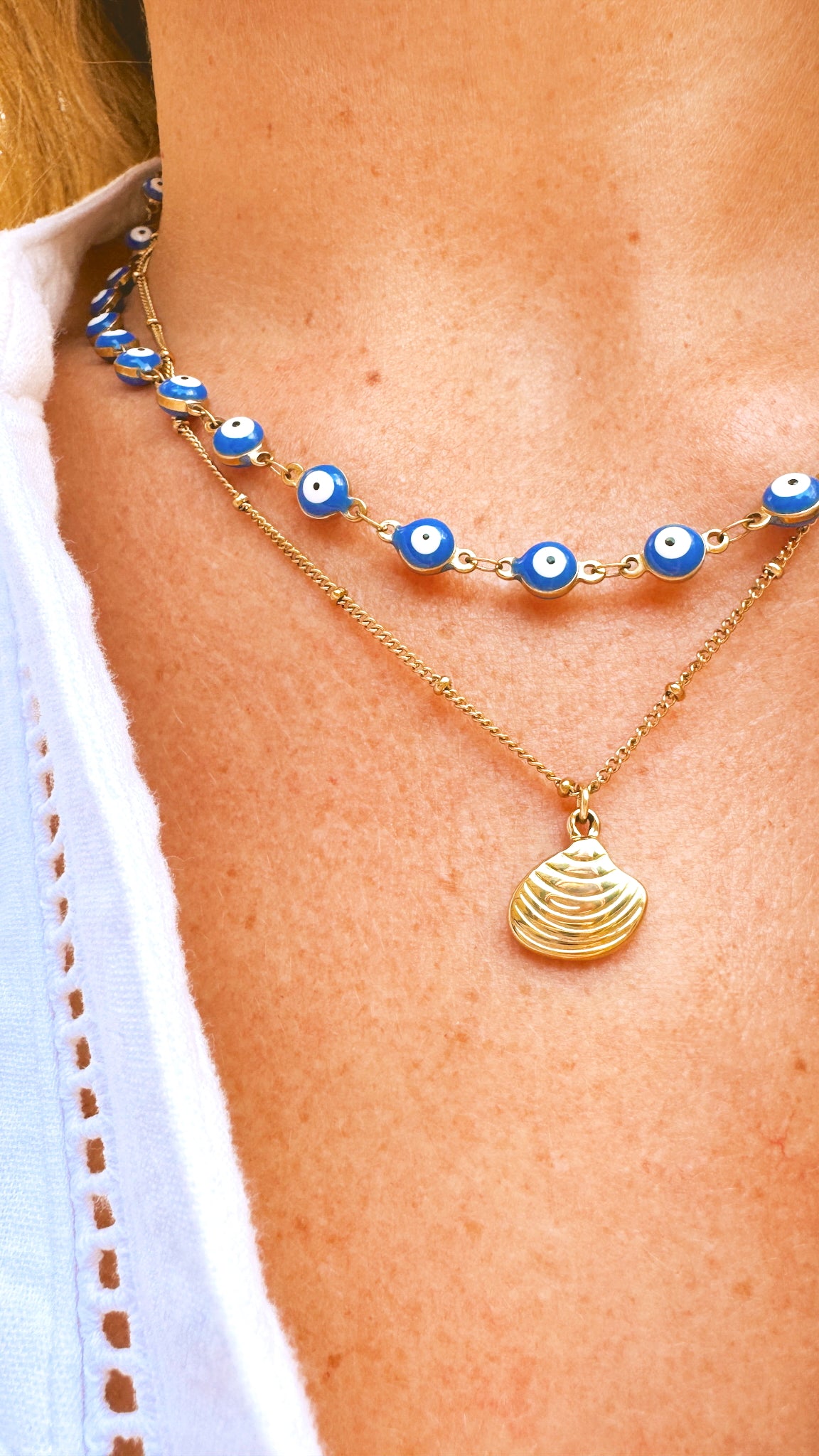 Calista Gold Shell Pendant Necklace - Razzle and Rose Jewellery