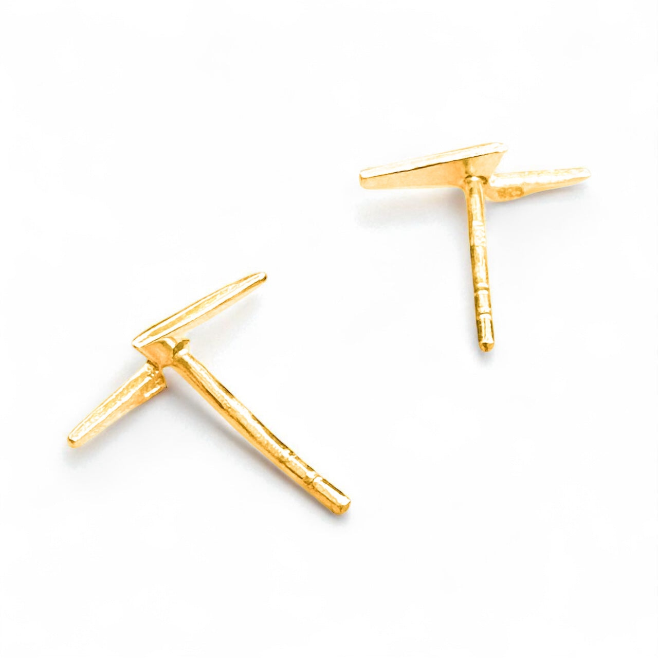Ali Lightning Bolt Gold Stud Earrings - Razzle and Rose Jewellery