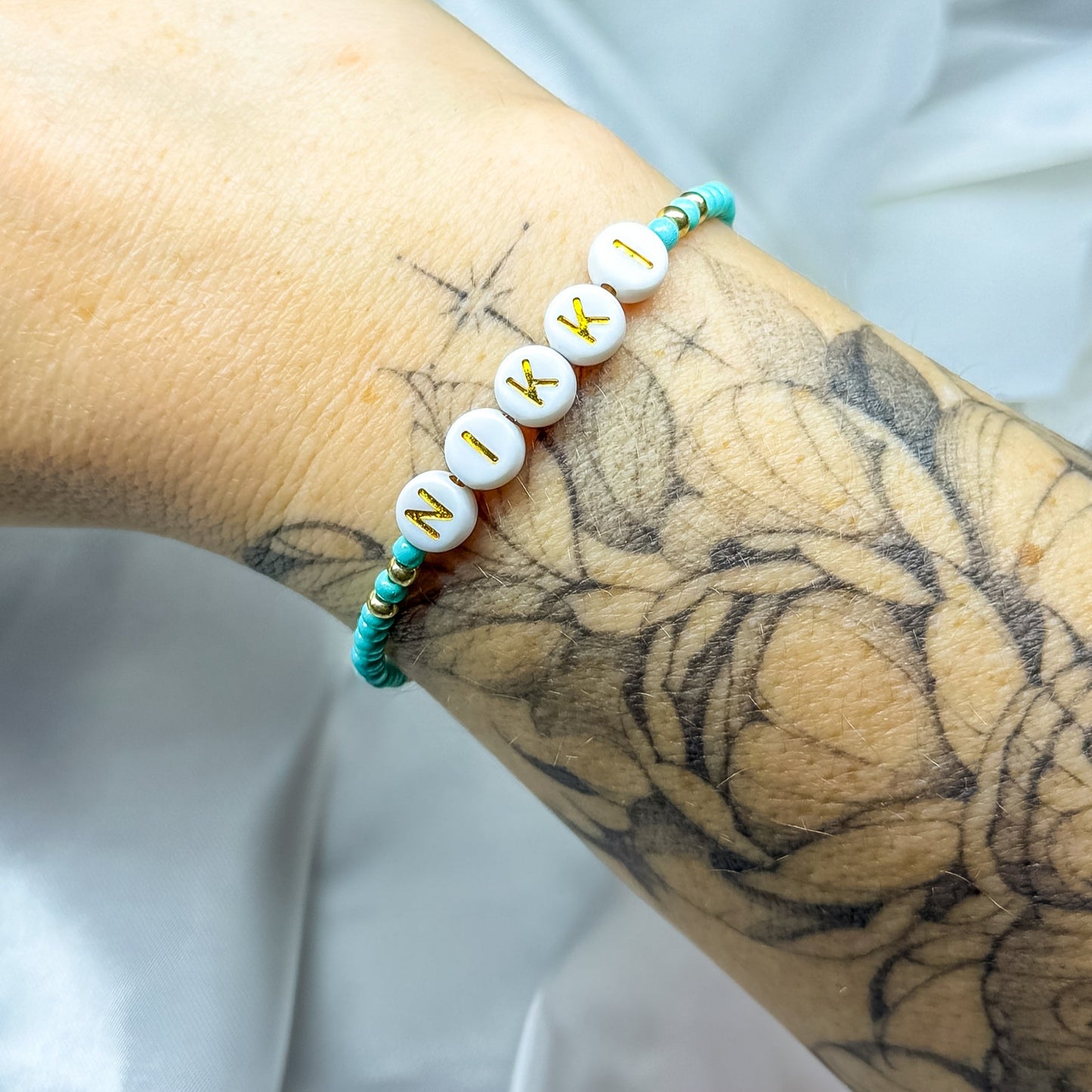 Remi Personalised Name Bead Bracelet - Razzle and Rose Jewellery