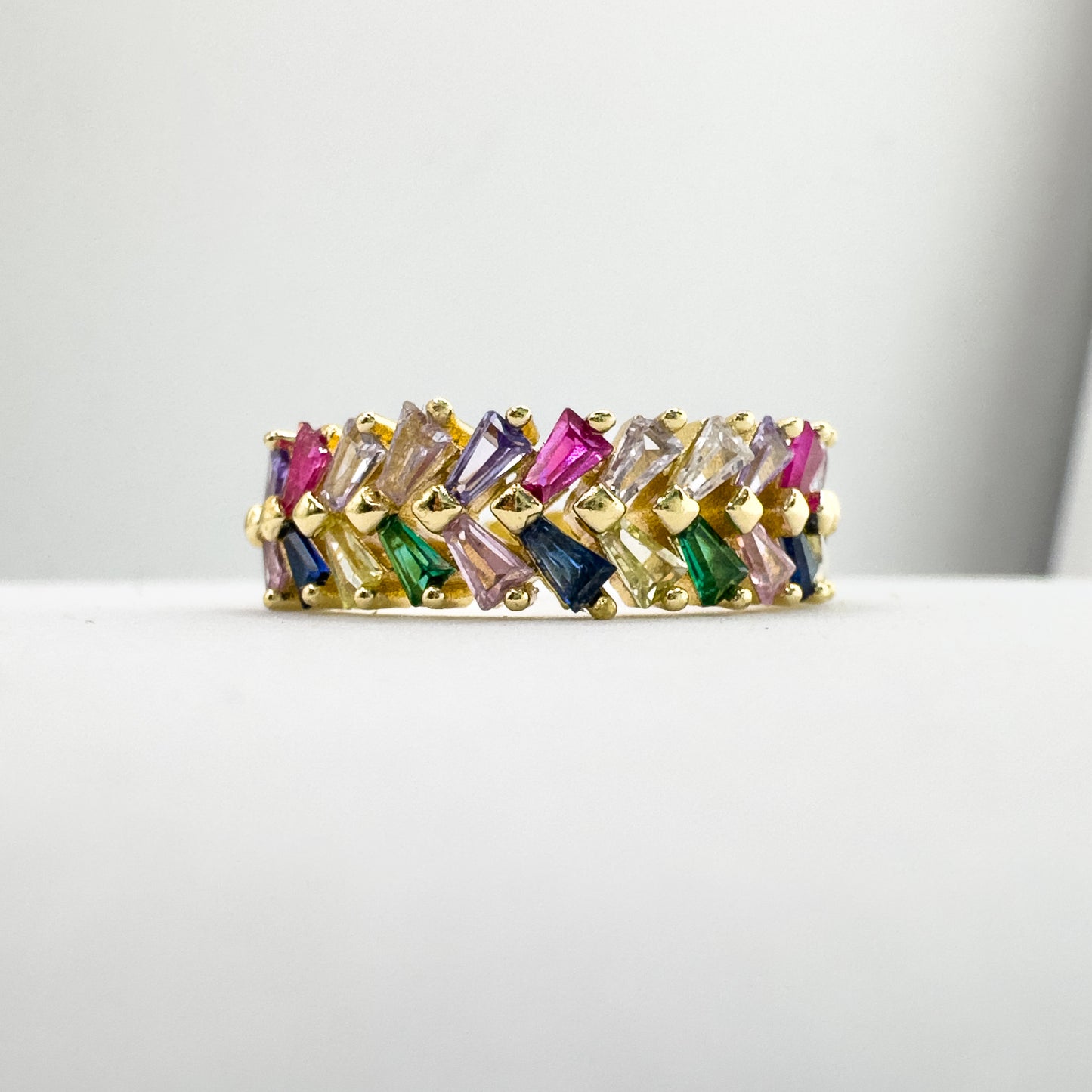 Gaia Gold Gemstone Ring | Multicolour | Adjustable - Razzle and Rose Jewellery