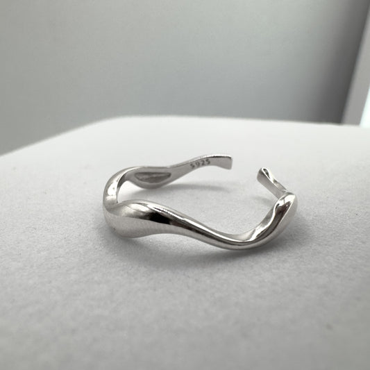 Izzy Sterling Silver Wave Ring | Adjustable - Razzle and Rose Jewellery