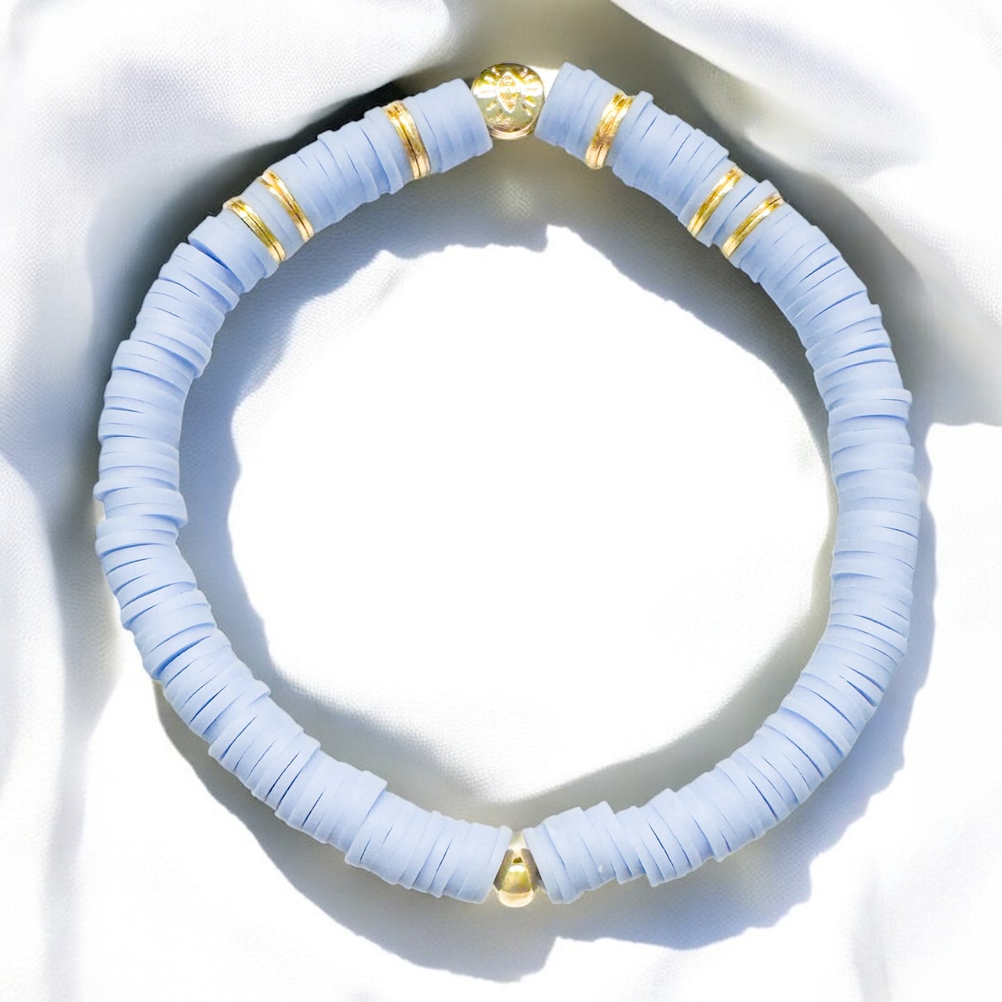 Florence Blue Heishi Clay Bead Bracelet - Razzle and Rose Jewellery