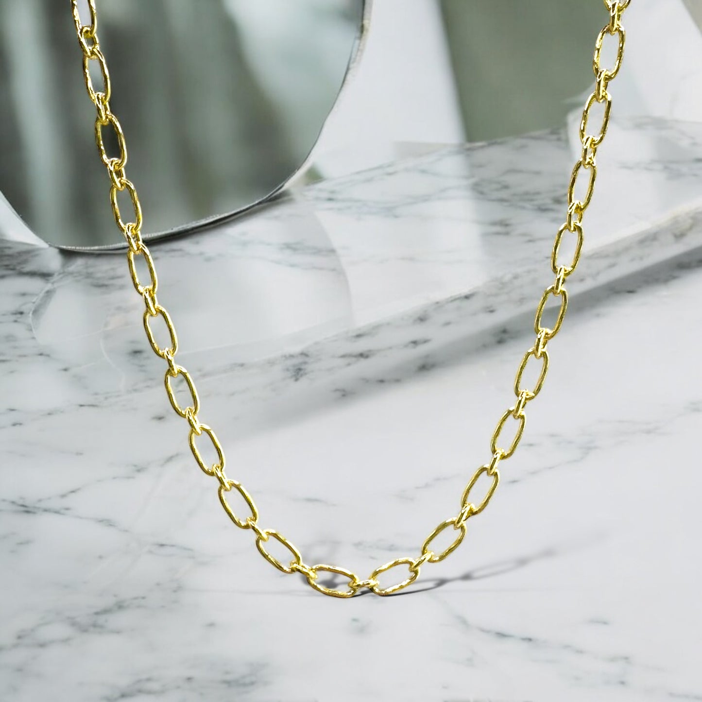 Sara Gold Oval Chain Necklace - Razzle and Rose Jewellery