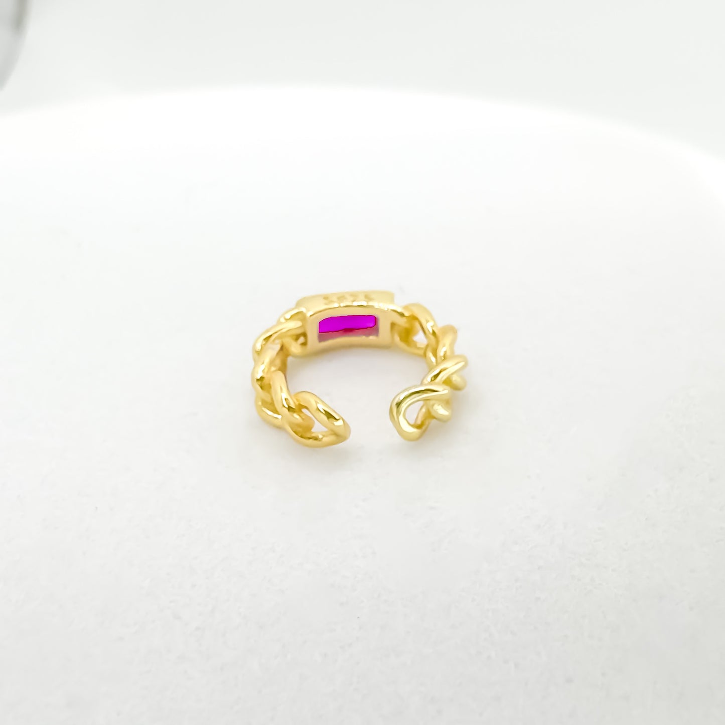 Priya Gold Vermeil Pink Gemstone Ear Cuff - Razzle and Rose Jewellery