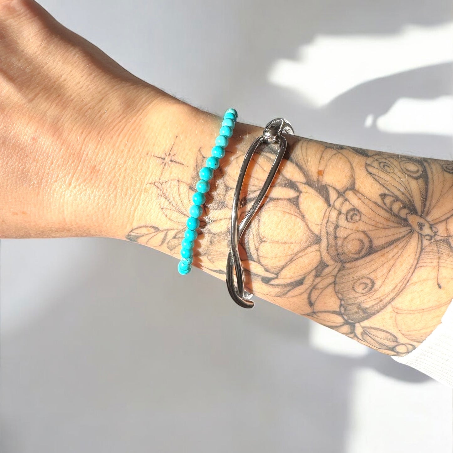 Harper Turquoise Gemstone Bead Bracelet | Adjustable