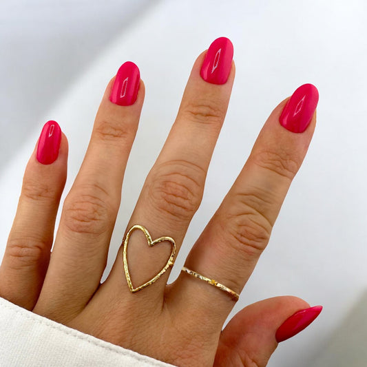 Ava Gold Heart Ring | Adjustable - Razzle and Rose Jewellery