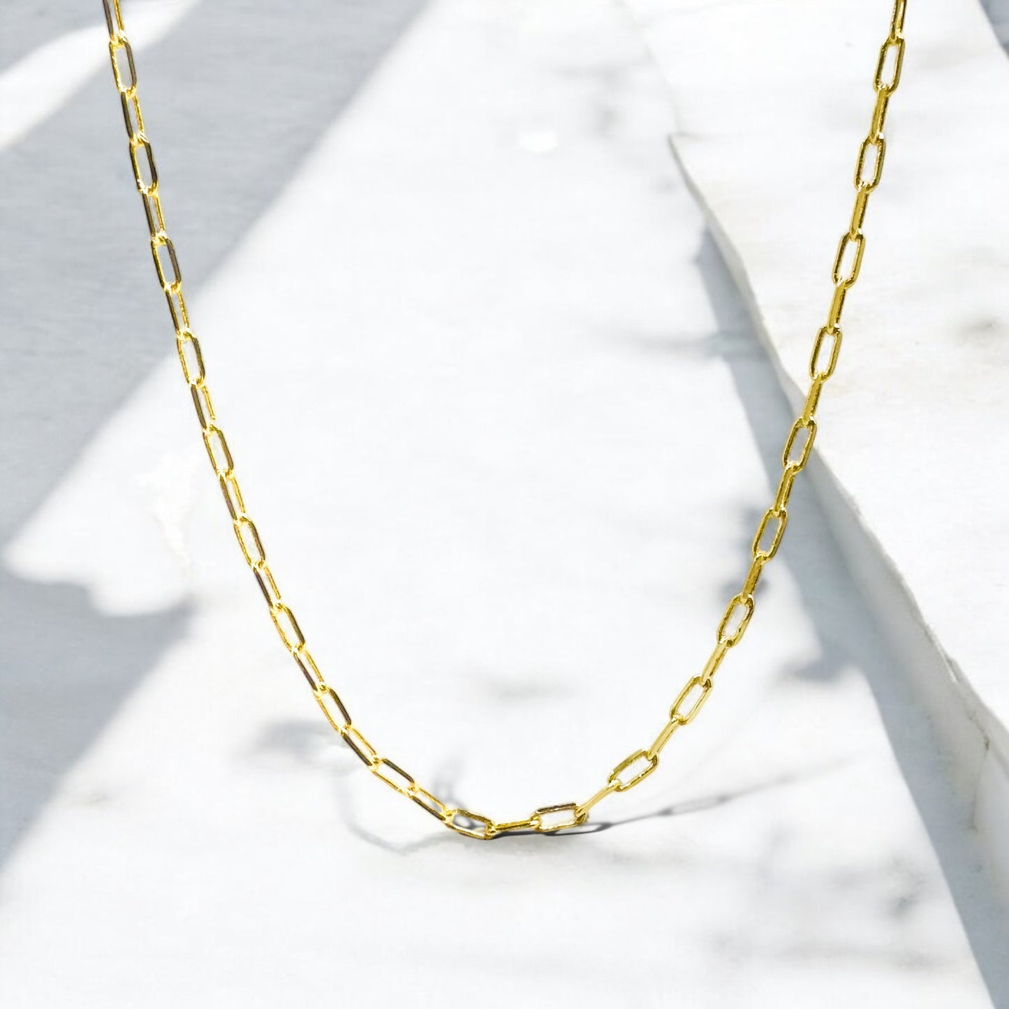 Sunday Gold Fine Paperclip Chain Necklace - Razzle and Rose Jewellery