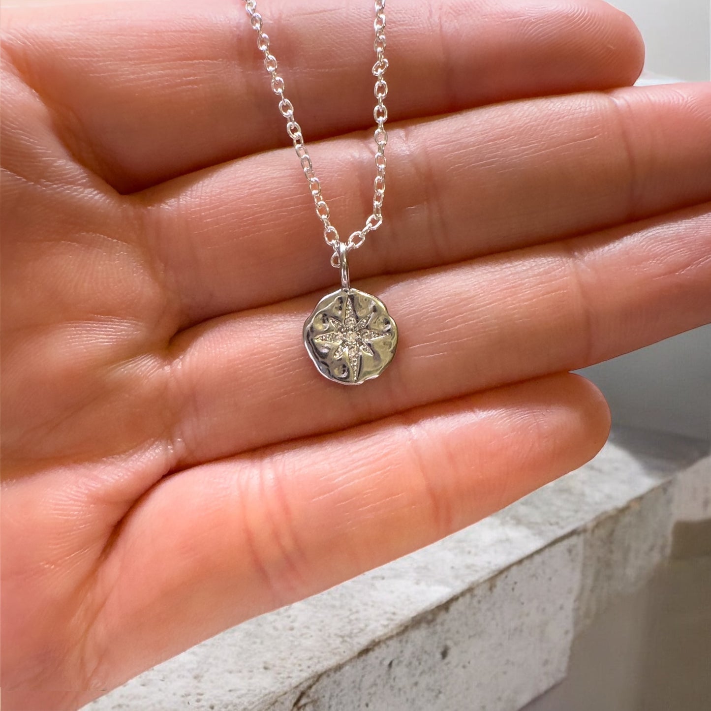 Lauren CZ Gemstone Silver Star Pendant Necklace Default Title Pendant Necklaces Razzle and Rose
