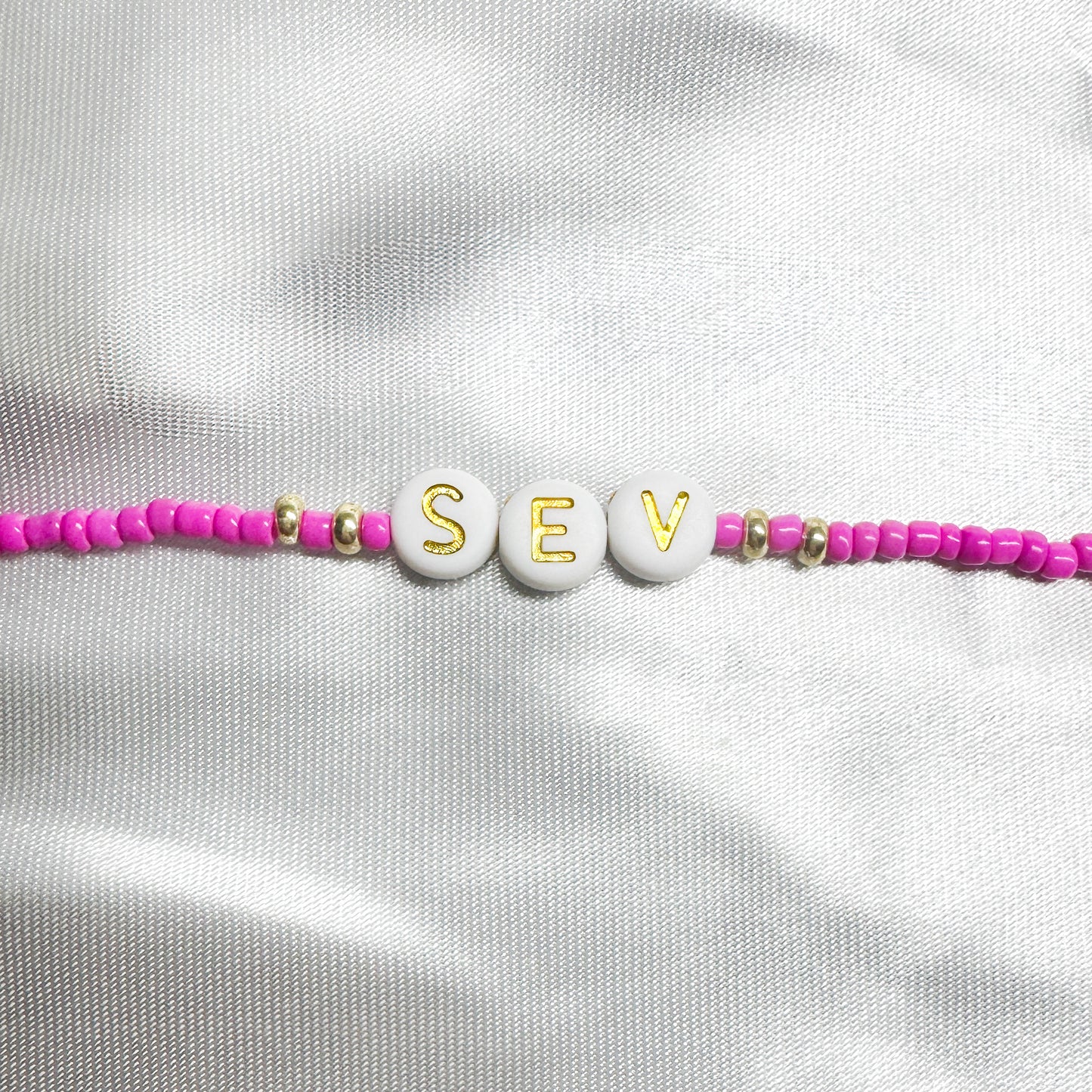 Remi Personalised Name Bead Bracelet - Razzle and Rose Jewellery