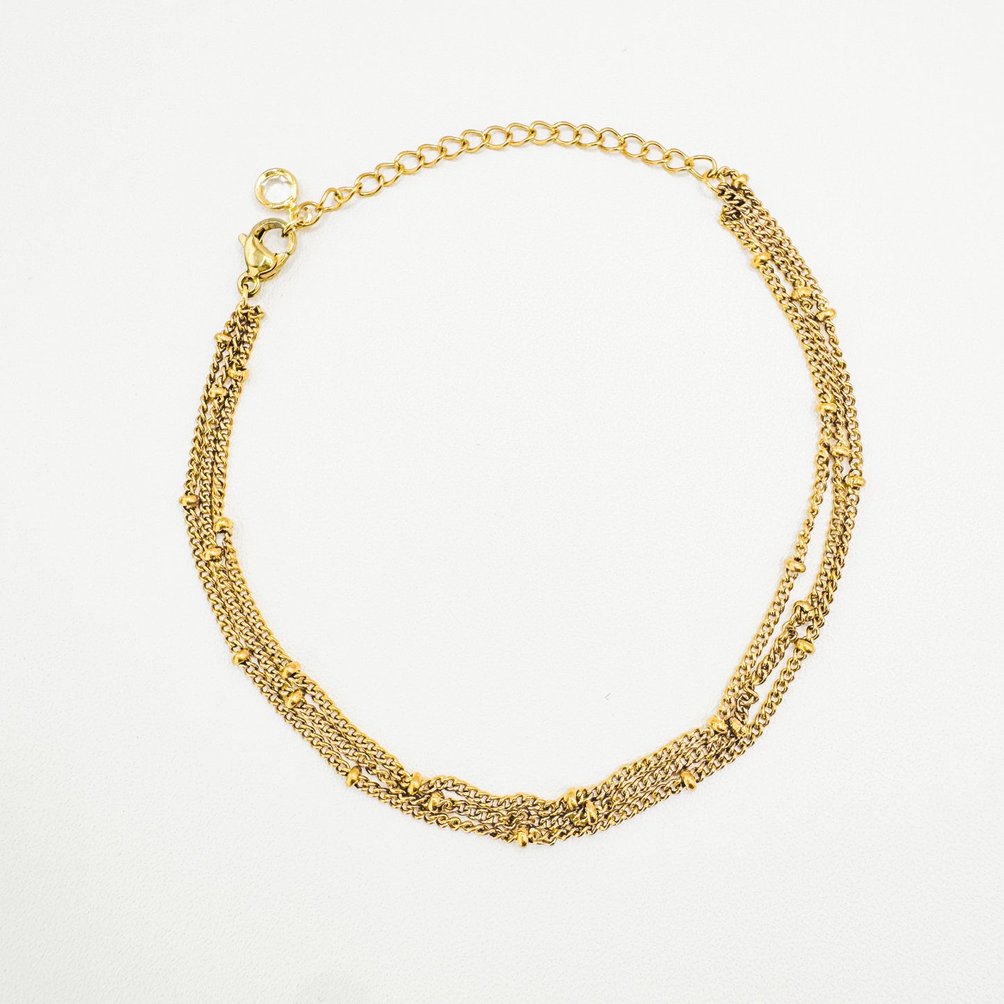 Lumi Gold Triple Chain Satellite Bead Bracelet - Razzle and Rose Jewellery