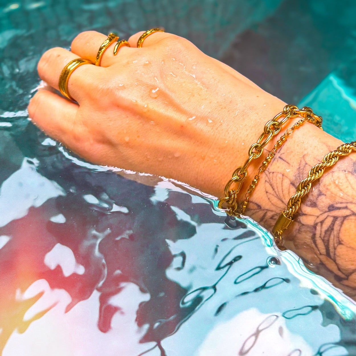 Naya Gold Chunky Rope Chain Bracelet - Razzle and Rose Jewellery