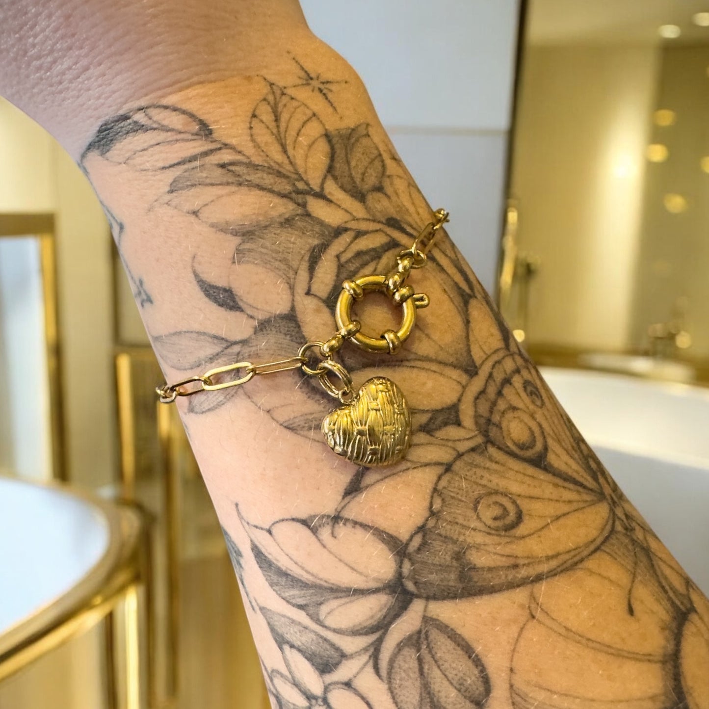Brooke Gold Initial Heart Charm Bracelet | Choose Your Initial