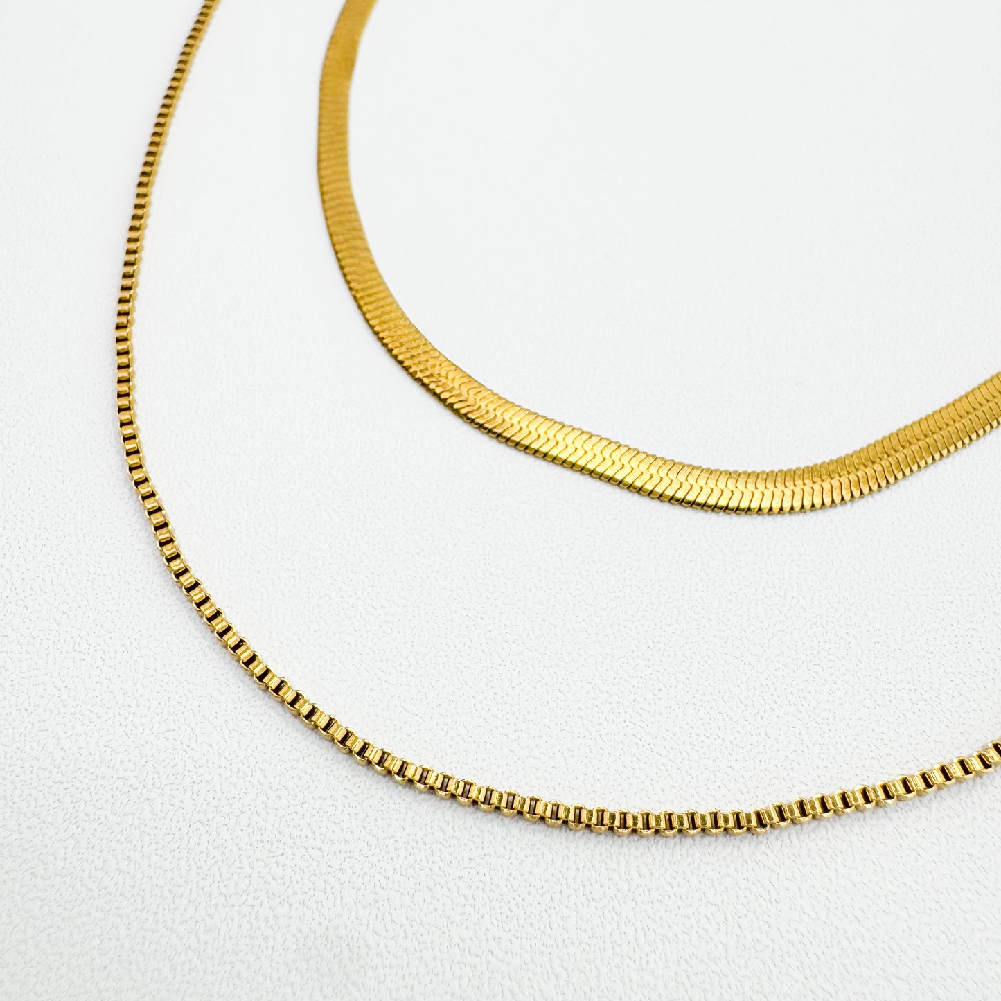 Sonrisa Gold Stacked Effect Double Chain Necklace - Razzle and Rose Jewellery