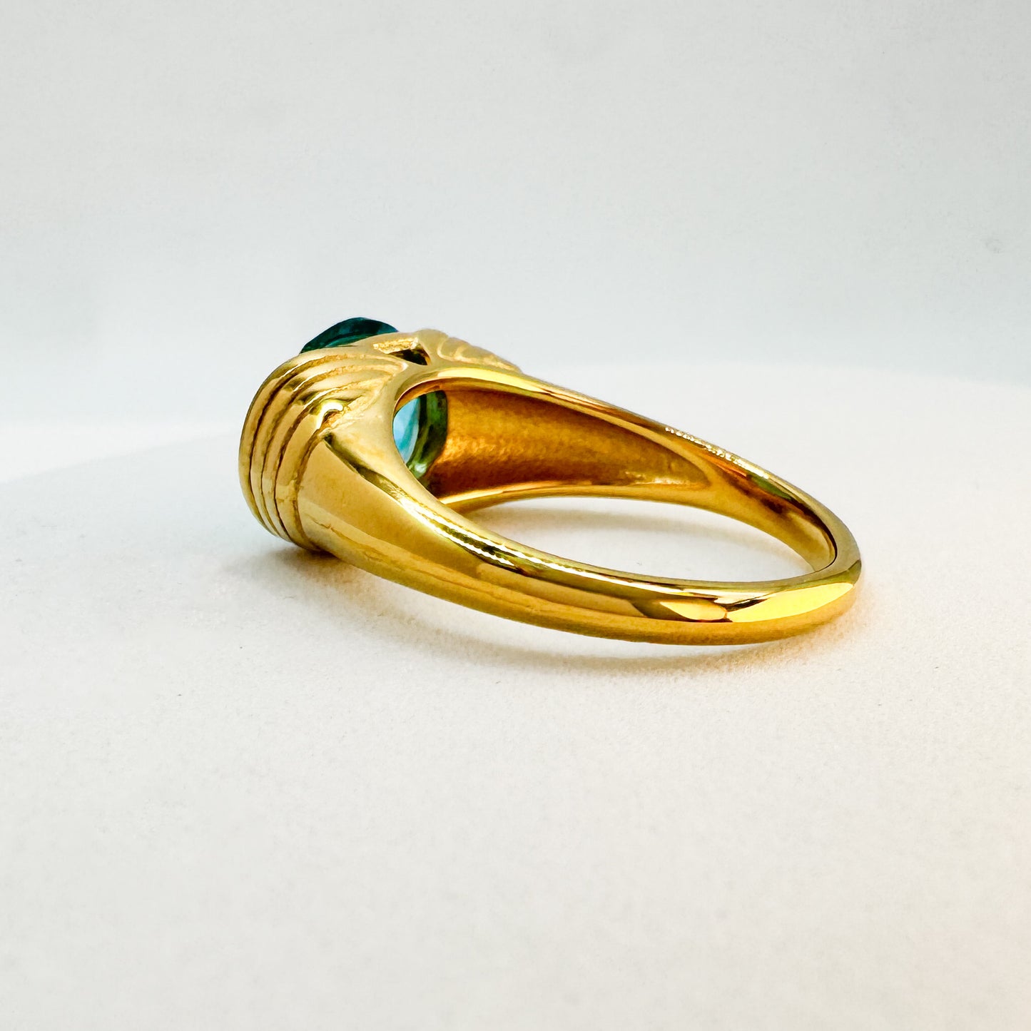 Saffy Blue Gemstone Statement Ring