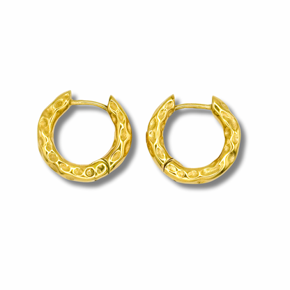 CeCe Chunky Textured Gold Small Hoop Earrings - Razzle and Rose Jewellery