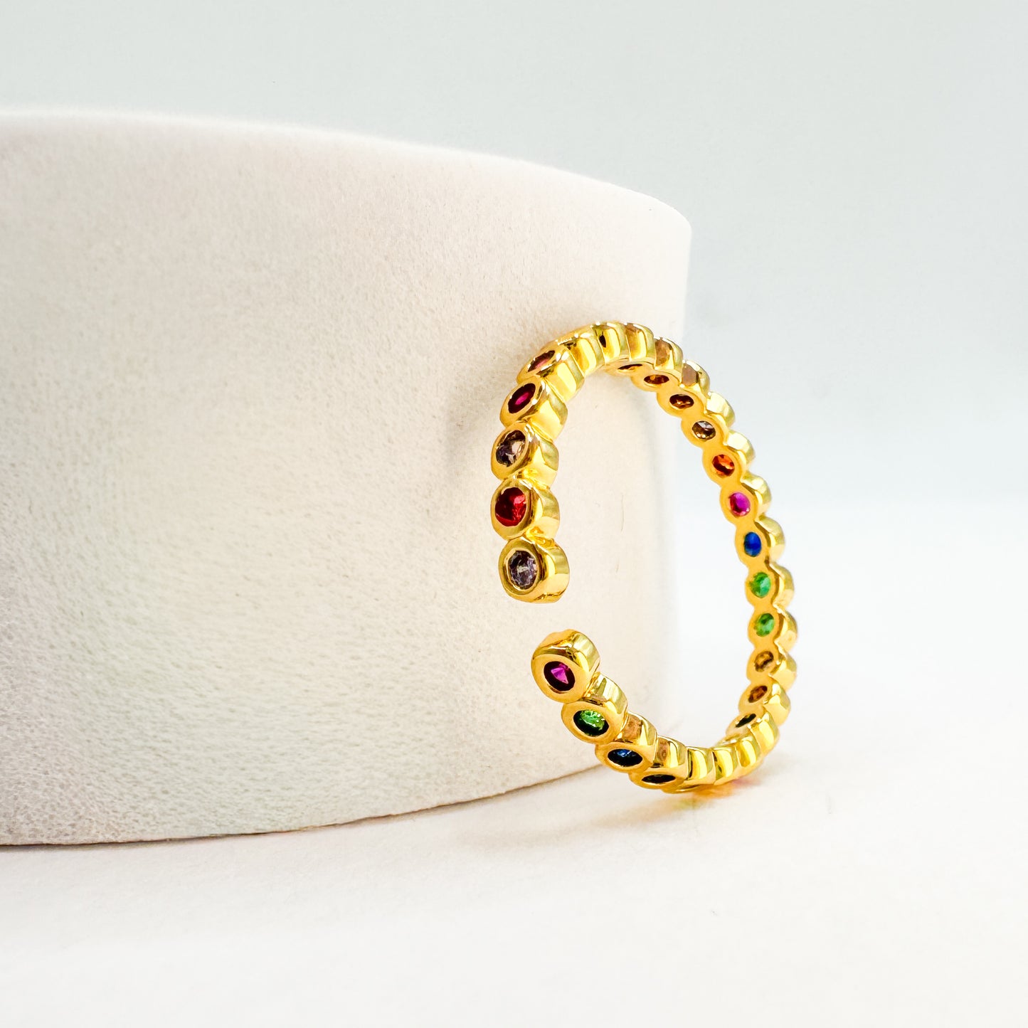 Joy Rainbow Gemstone Ring | Adjustable