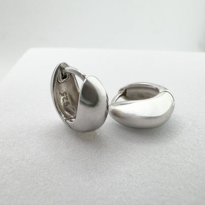 Cameron Chunky White Gold Mini Hoop Earrings - Razzle and Rose Jewellery