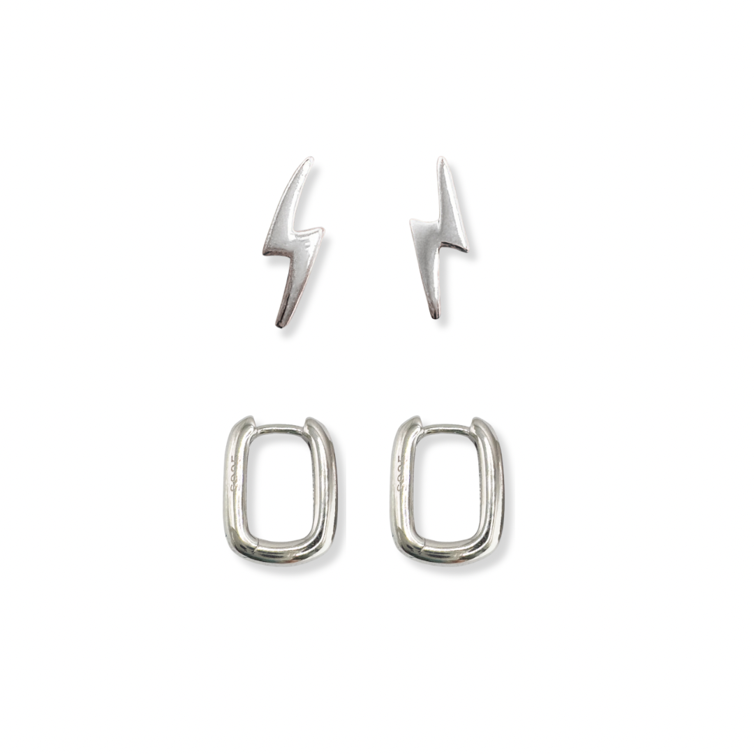 The Silver Earring Gift Set | Studs + Hoops Bundle - Save 20%